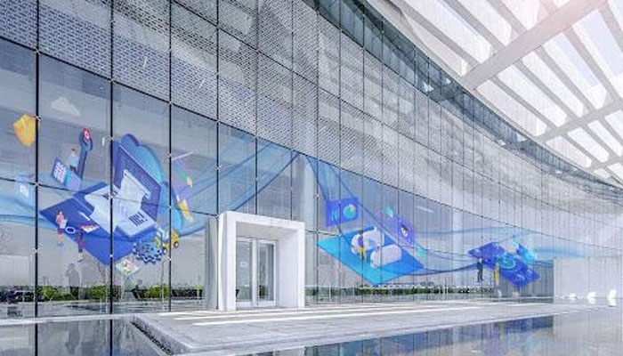 Glass Curtain Wall Building Transparent LED Display Screen