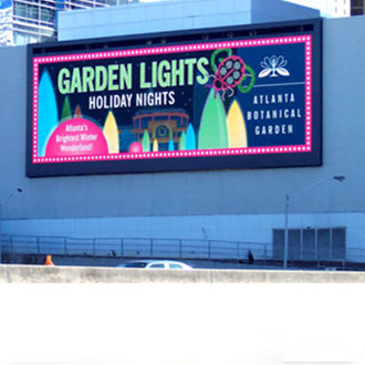 Commercial Outdoor LED Displays Mounted On Building Walls