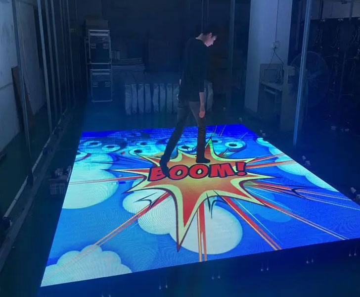 Interactive LED Floor Tile Screen Applied To The Ground