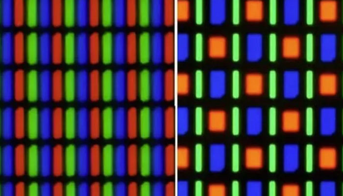 The Left Is The RGB Standard Arrangement, The Right Is The Pentile Arrangement