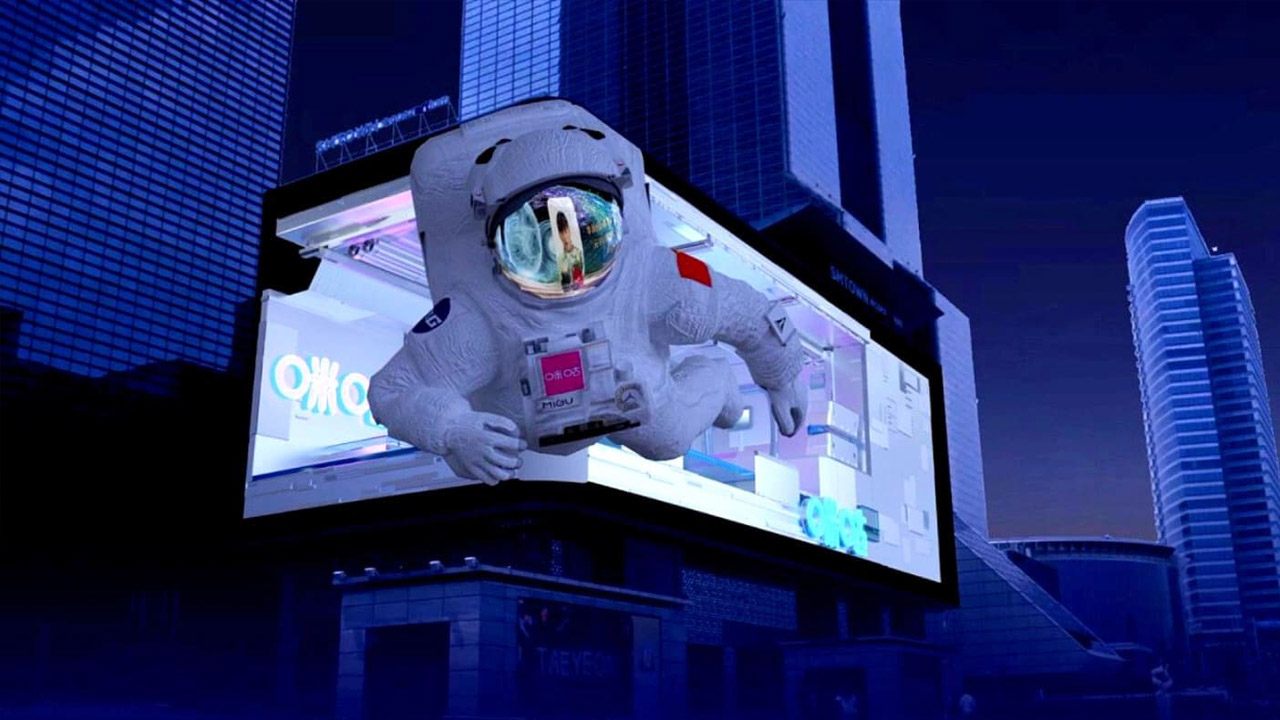 Astronauts In 3D Billboards