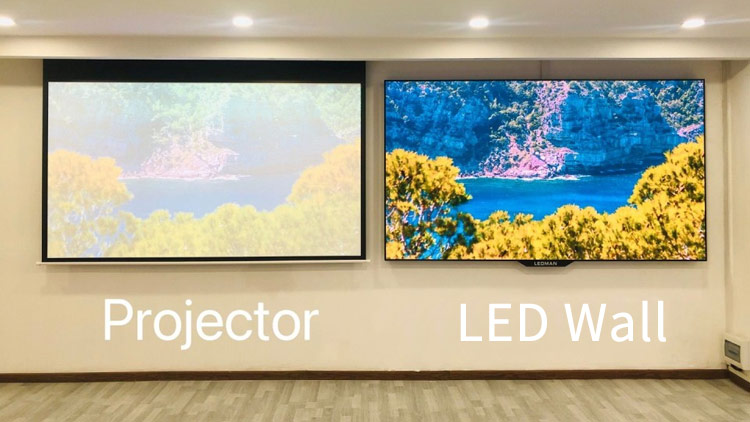 Led Wall Vs Projector Over Image